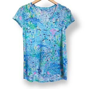 Lilly Pulitzer Etta V-Neck Lilly Loves Texas T-Shirt Sz XS